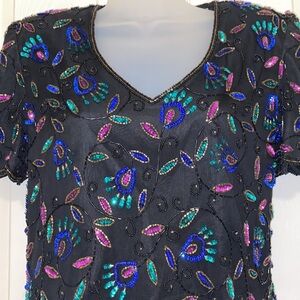 Papell Boutique Evening Beaded Top Size S